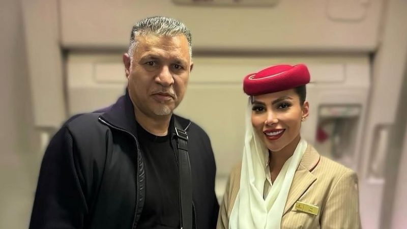 علی دایی‌ و مهماندار برازنده هواپیمایی امارات‌، نفیسه روشن و خانم اینفلوئنسر، فریبا نادری در میلان‌ و لاله صدیق