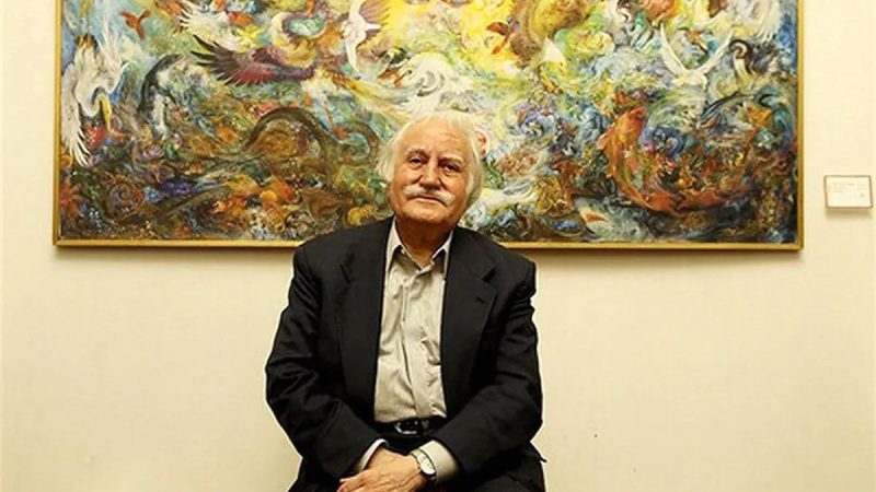 وداع با استاد محمود فرشچیان در مقبره صائب تبریزی+ فیلم