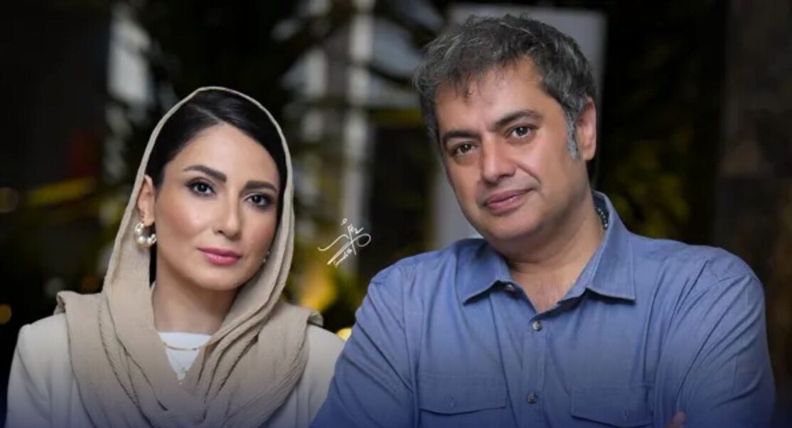 استایل نیمه رسمی سمیرا حسن‌پور و همسرش سامان سالور در مراسم ناصر تقوایی