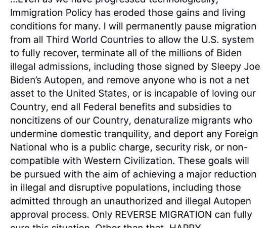 ترامپ وعده جنجالی داد: توقف کامل مهاجرت از کشورهای جهان سوم به آمریکا!