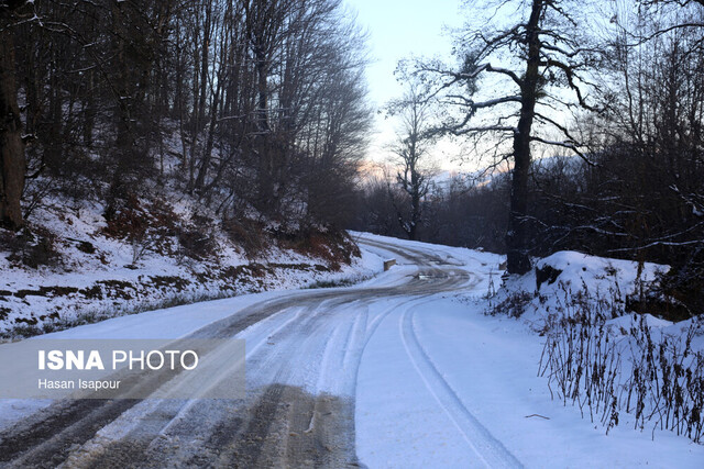 بارش برف پاییزی در ۲۰ روستای لاریجان؛ طبیعت کوهستانی مازندران سفیدپوش شد!