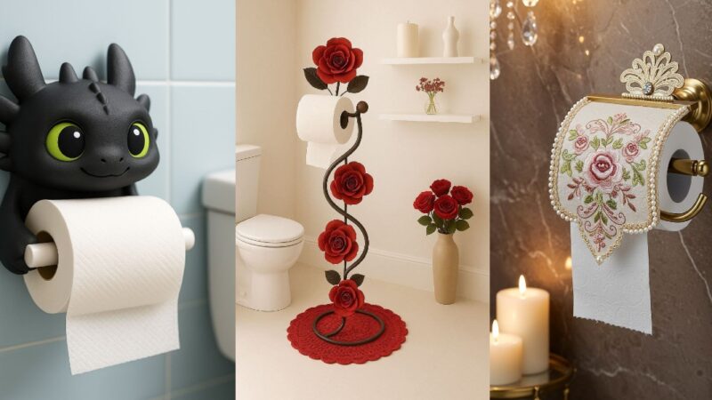 ۳۰ مدل جا دستمال توالت دیواری و پایه‌دار که دکور سرویس بهداشتی را متحول می‌کند!
