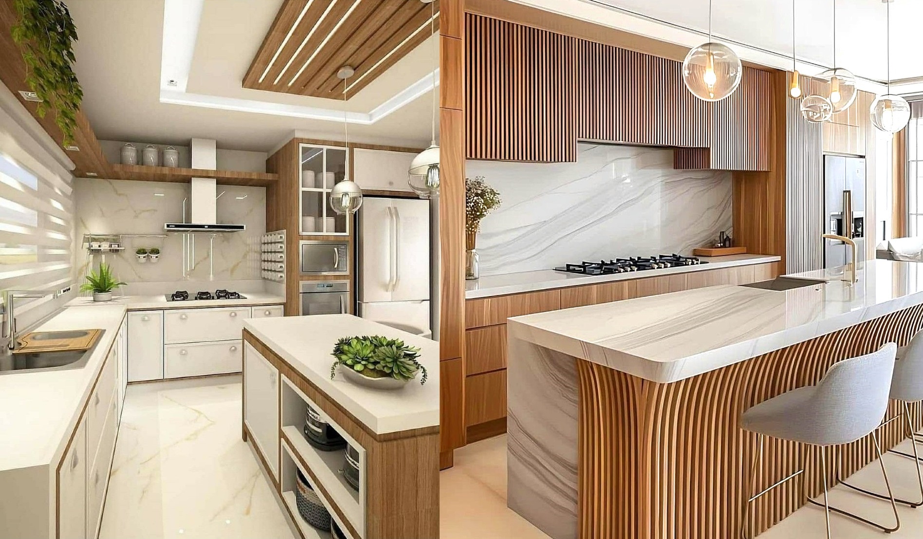 ۷۵ مدل کابینت نئوکلاسیک سفید و چوب که آشپزخانه‌ات را به فضایی رویایی تبدیل می‌کند