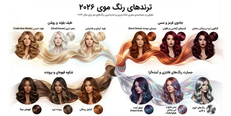 ترند رنگ مو ۲۰۲۶: ترکیب شگفت‌انگیز رنگ‌های طبیعی و فانتزی برای ظاهری متفاوت!