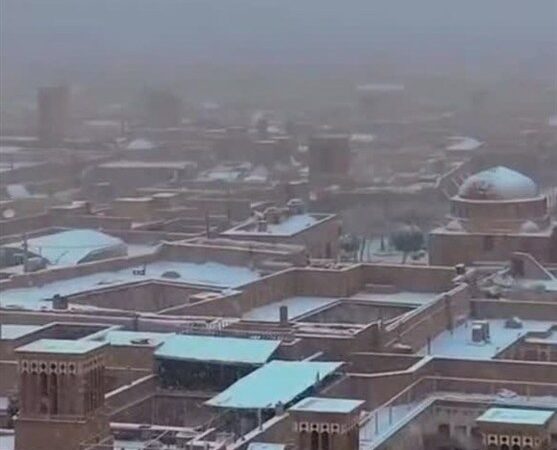 بارش برف پاییزی یزد؛ شهری کویری که ناگهان سپیدپوش شد!