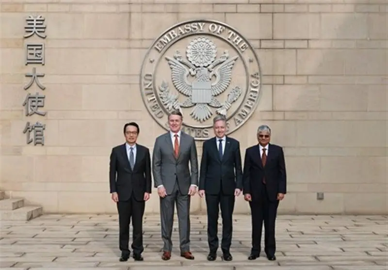 دیدار سفیر آمریکا با سفیران کشورهای «کواد» در پکن