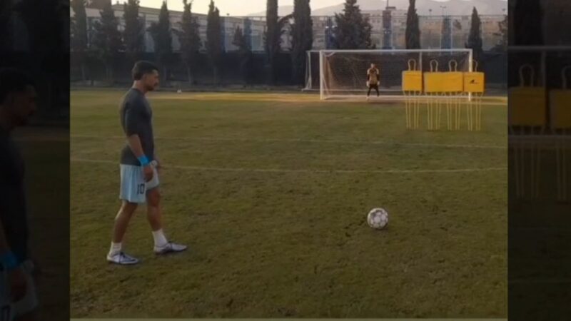 رامین رضاییان با تمرین ضربه آزاد در آستانه دربی، آماده درخشش می‌شود