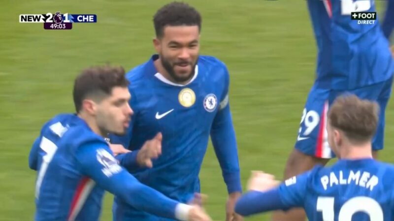 ریس جیمز با گل تماشایی چلسی را به اوج برد مقابل نیوکاسل!