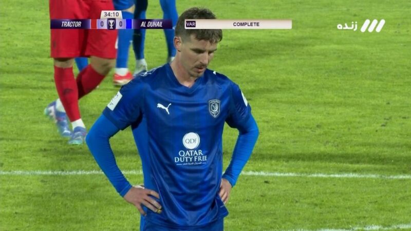 گل جنجالی پنالتی الدحیل مقابل تراکتور؛ بوریگاد در کانون توجه!