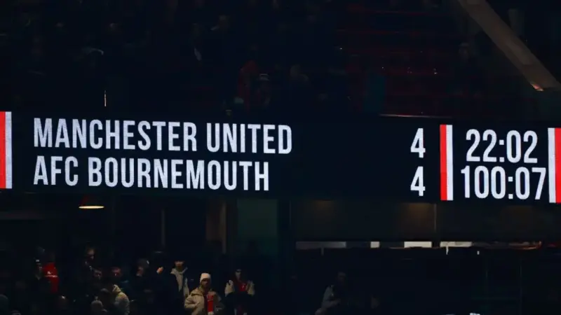 شبی دیوانه‌وار در الدترافورد؛ منچستریونایتد ۴-۴ بورنموث با بازگشتی شگفت‌انگیز!