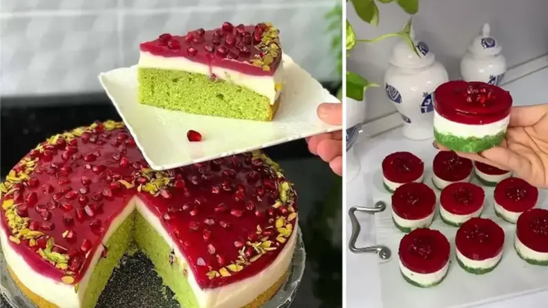 طرز تهیه کیک پودینگ سه رنگ مخصوص شب یلدا؛ ترکیبی شگفت‌انگیز که نباید از دست بدهید!