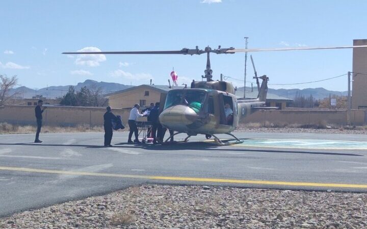 انتقال حیاتی جوان ۲۲ ساله به بندرعباس توسط اورژانس هوایی بستک