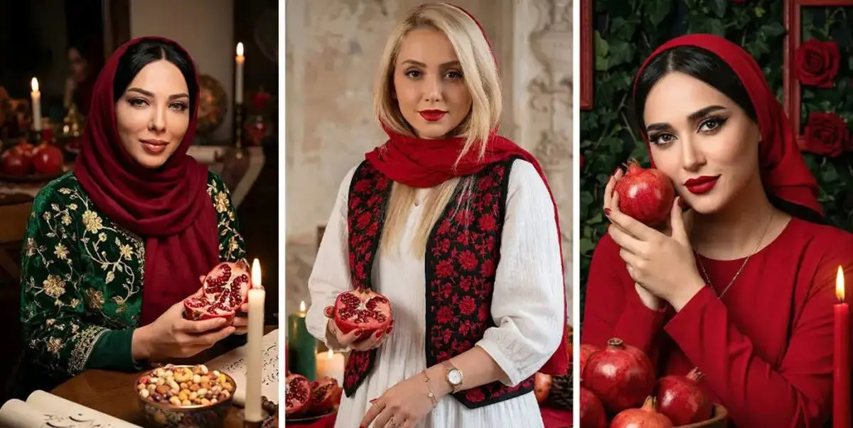 استایل‌های جادویی یلدایی بازیگران ایرانی با هنر هوش مصنوعی؛ تصاویر خاص و دیدنی