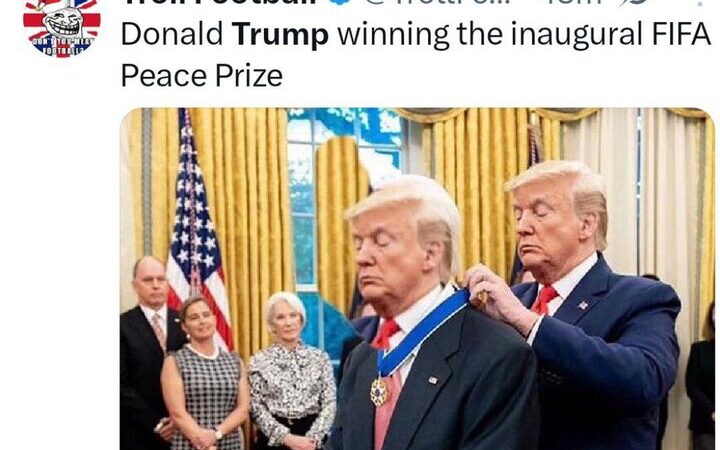 واکنش انفجاری کاربران انگلیسی به اهدای جایزه صلح ساختگی فیفا به ترامپ!