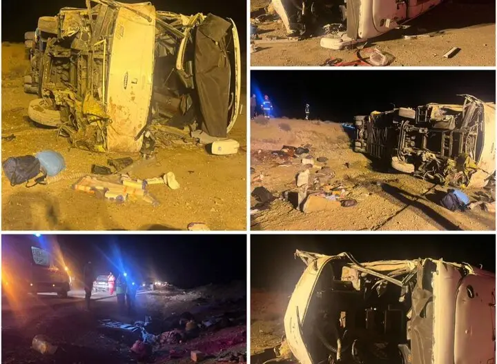 واژگونی هولناک اتوبوس در محور نطنز؛ ۱۳ جان‌باخته و ۹ مصدوم در حادثه‌ای دلخراش