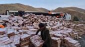 واژگونی هولناک تریلر یخچال‌دار در مسیر سنندج – کامیاران؛ بار جگر مرغ از ترکیه تا عراق به خطر افتاد!