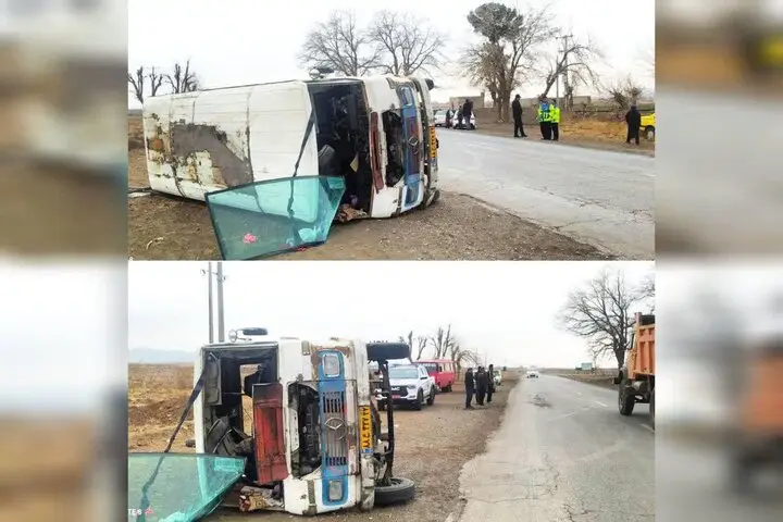 واژگونی مینی‌بوس در نیشابور با ۱۴ مصدوم؛ عملیات امداد چگونه انجام شد؟