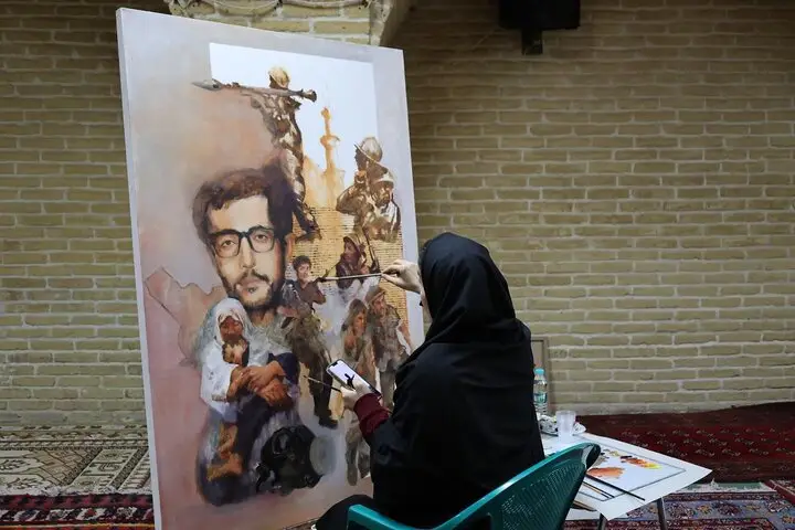 کارگاه «یاد یاران»؛ نقاشی‌هایی که زندگی سردار شهید نوروزی را زنده کردند