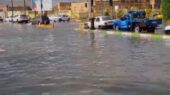 آبگرفتگی شدید معابر گناوه؛ مشکلات گسترده برای مردم و خودروها در پی بارش‌ها