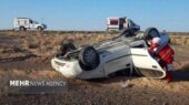 واژگونی خودرو در جاده گرمسار – قم ۳ مصدوم برجای گذاشت