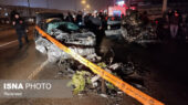 تصادف مرگبار نیسان و کامیون در جاده جعفریه/ دو نفر در آتش جان باختند