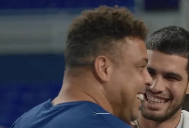 تنیس بازی کردن رونالدو با آلکاراس + ویدیو