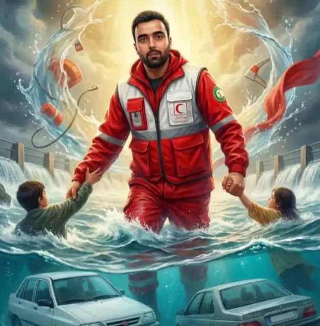 مرگ تلخ نجاتگر هلال احمر جهرم در مأموریت امدادرسانی بارانی؛ فداکاری که جاودانه شد