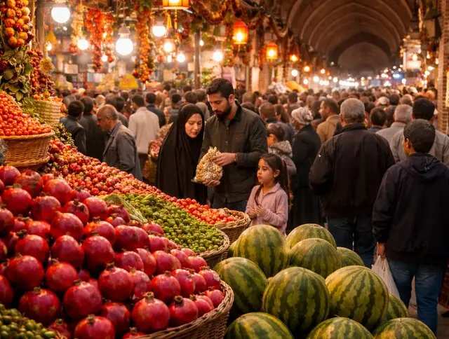 بازار در آستانه یلدا؛ شور و رنگی که همه را مسحور می‌کند!