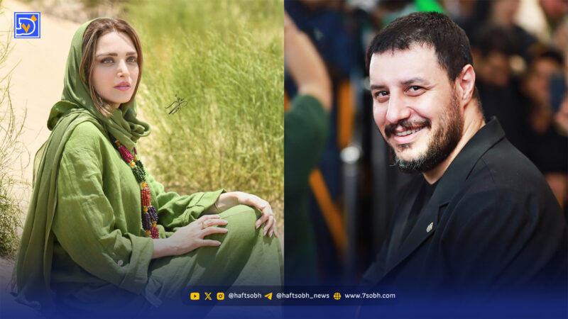 لحظه گرم و خاص گرفتن جایزه بهنوش طباطبایی از دست جواد عزتی در جشن حافظ