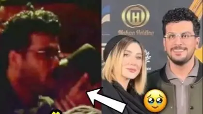 لحظه‌ای که امیرحسین قیاسی با بوسه‌ای خاص قلب‌ها را نرم کرد؛ واکنش بی‌نظیر همسرش در جشن حافظ!