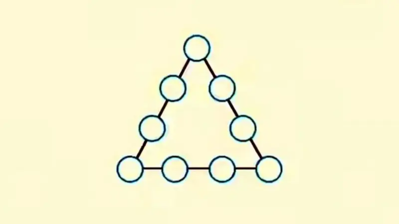 چالش هوش: چگونه اعداد 1 تا 9 را طوری بچینیم که هر ضلع مثلث برابر شود؟