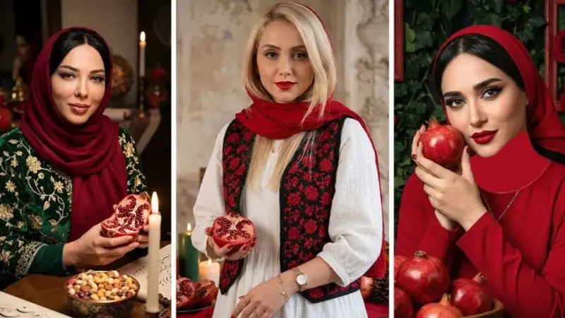 بازیگران ایرانی در لباس‌های سبز و قرمز شب یلدا؛ استایلی که همه را شگفت‌زده کرد!