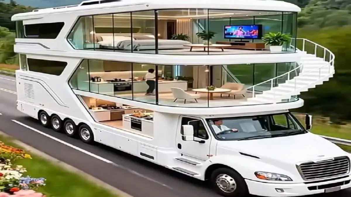 کمپر سه طبقه فول امکانات که سفر دور دنیا را متحول کرد؛ شاهکار معماری خلاقانه را ببینید!