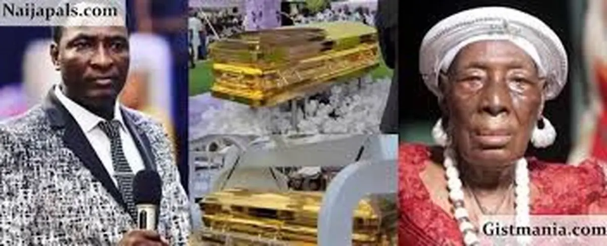 روحانی نیجریه‌ای مادر ۱۰۴ ساله‌اش را در تابوت طلایی به خاک سپرد؛ ویدئوی جنجالی مراسم لوکس منتشر شد