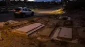 تصاویر تکان‌دهنده از تخریب قبرستان لافت پس از باران شدید!