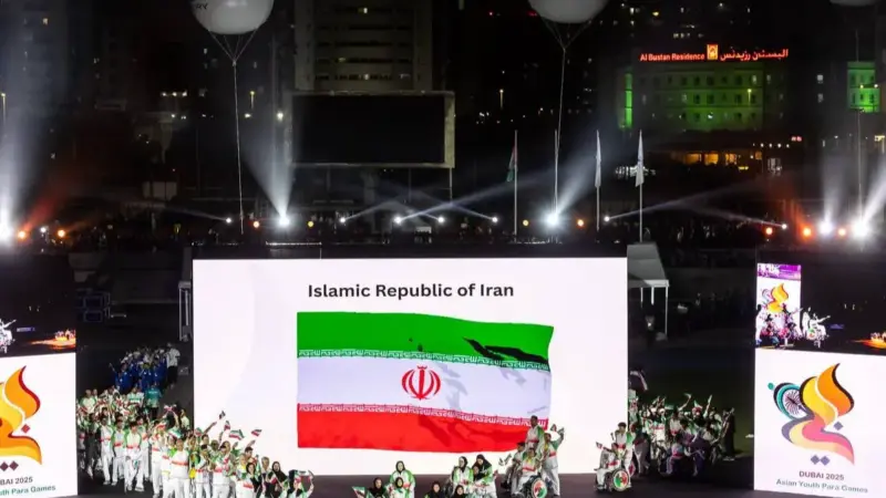 رژه جوانان پارالمپیکی ایران در افتتاحیه دوبی ۲۰۲۵
