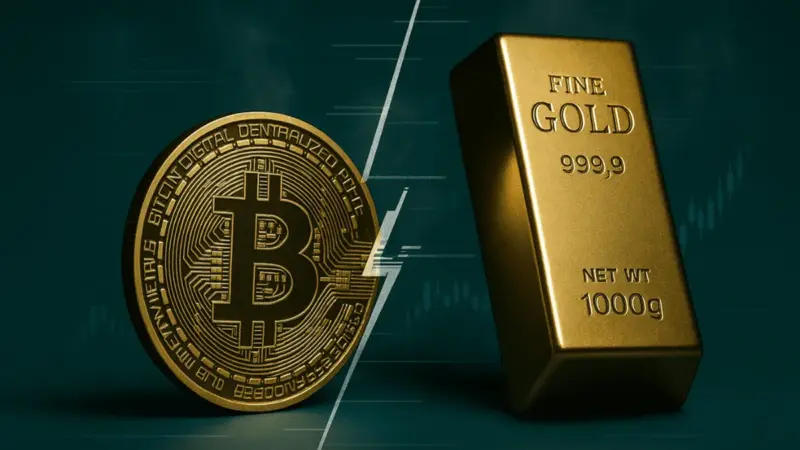 شکست تاریخی بیت‌کوین در برابر طلا؛ آیا بازار کریپتو وارد دوران نزول شده؟