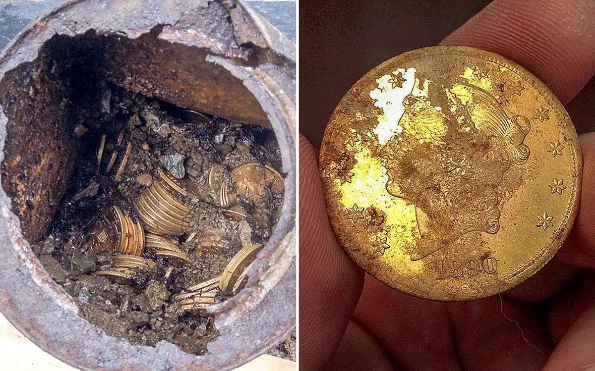 زوج خوش‌شانس در پیاده‌روی عادی گنجی ۱۴۰۰ سکه طلا کشف کردند!