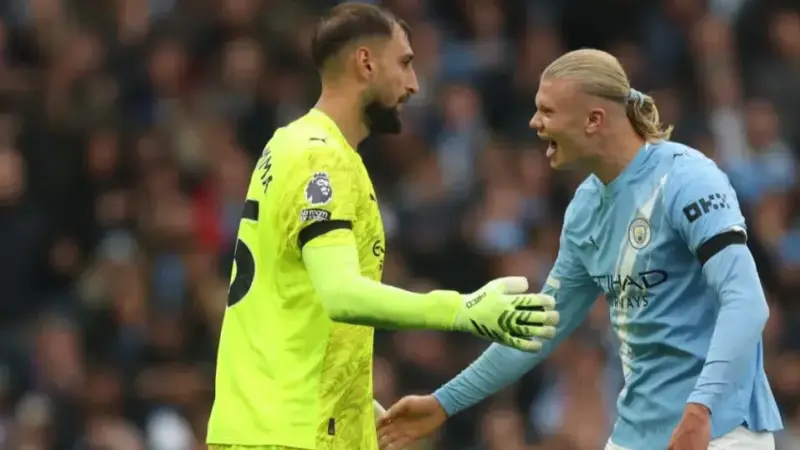 شوخی بامزه هالند با دوناروما بعد از پیروزی منچستر سیتی؛ غذای خاص روی میز تیمی‌ها!