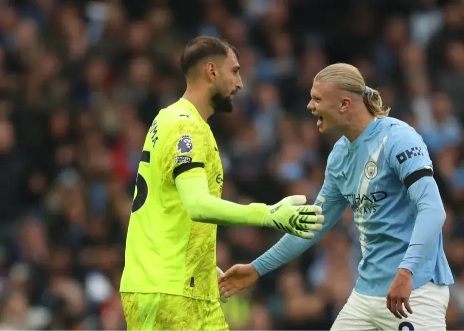 شوخی بامزه هالند با دوناروما بعد از پیروزی منچستر سیتی؛ غذای خاص روی میز تیمی‌ها!