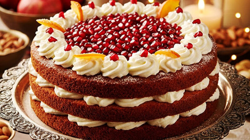طرز تهیه کیک یلدایی انار؛ ساده و خوشمزه برای شب‌های بلند سال