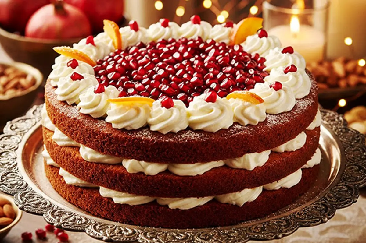 طرز تهیه کیک یلدایی انار؛ ساده و خوشمزه برای شب‌های بلند سال