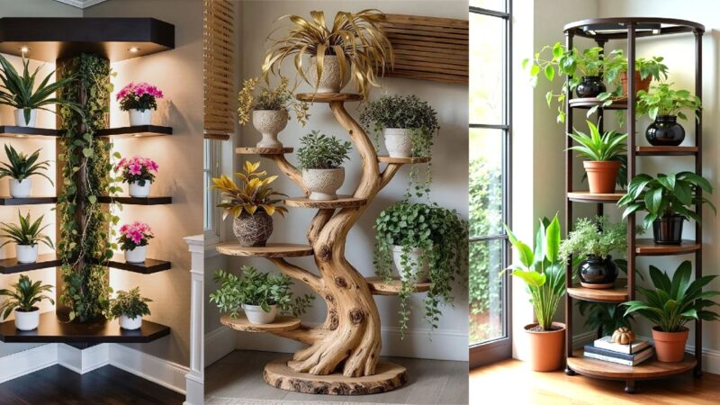 استند گل کنج دیوار؛ راز دکوراسیون لاکچری با هزینه‌ای شگفت‌انگیز!