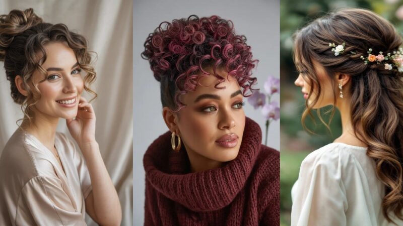 موی موج دار و مدل موی فر عروس جدید | ۵۰ شینیون بسته و باز ساده