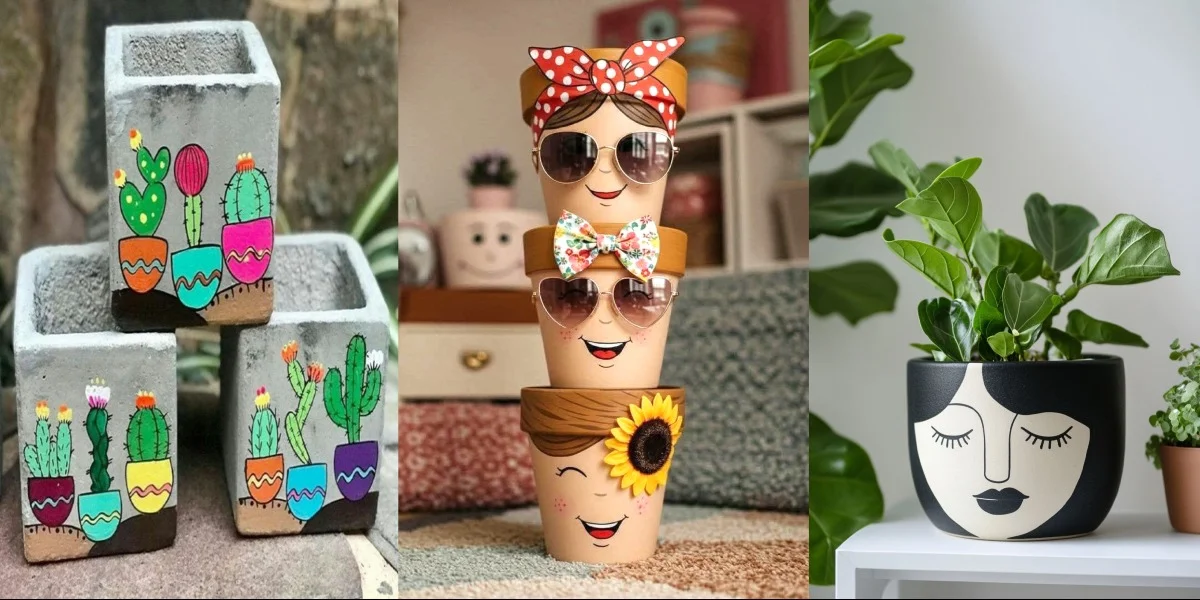 چطور با چند رنگ ساده، گلدان سفالی‌تان را به شاهکار دکوراسیون تبدیل کنید؟