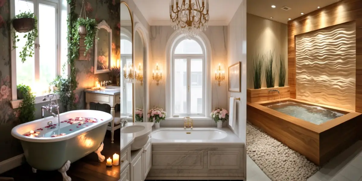 ۳۵ طراحی بی‌نظیر حمام کوچک با وان برای خلق فضایی لوکس و آرامش‌بخش