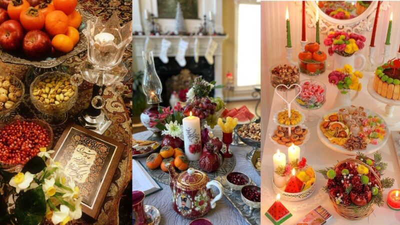 ۷۲ ایده ناب و شگفت‌انگیز برای تزیین سفره شب یلدا ۱۴۰۴؛ سنتی تا مدرن در یک نگاه!