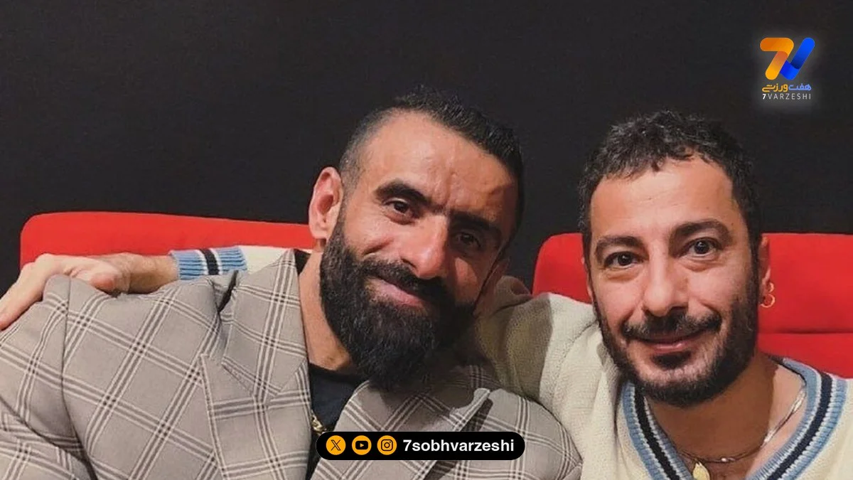 صحنه‌ای که همه را شگفت‌زده کرد؛ بوسه نوید محمدزاده روی شانه‌های هادی چوپان در اکران زودپز!