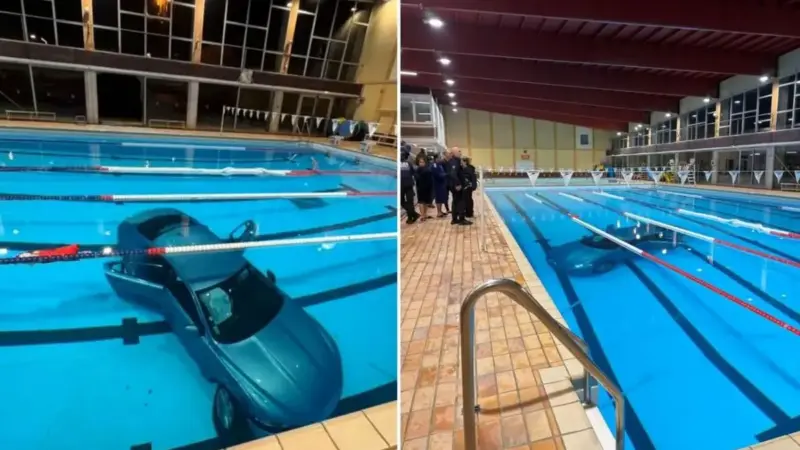 حادثه تکان‌دهنده در جنوب فرانسه؛ زن ۳۸ ساله با خودرو به استخر عمومی پرید!