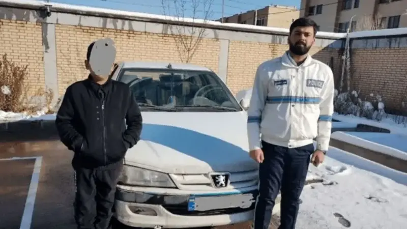 توقیف پژو پارس رانده شده توسط نوجوان ۱۳ ساله در گلبهار؛ پلیس هشدار داد!